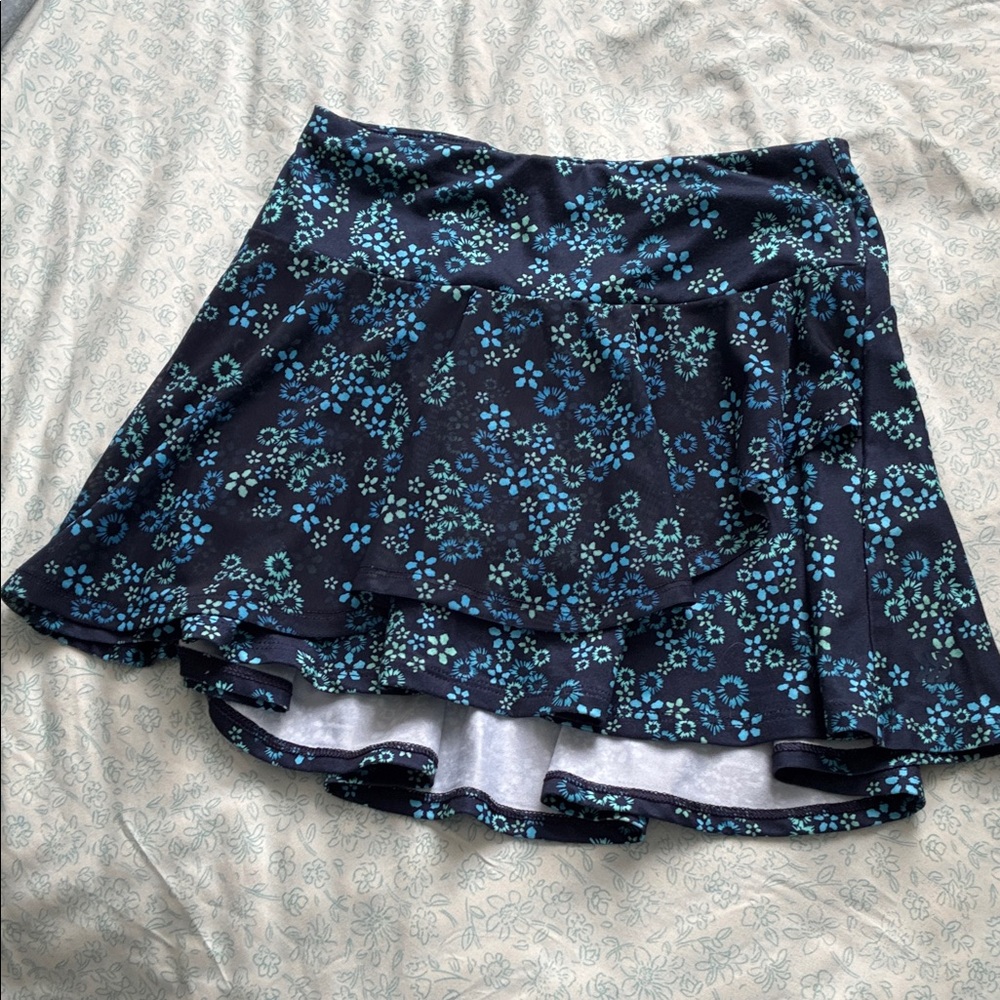 All in Motion Kids Floral Skirt - Blue and Black
